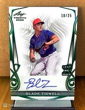 Blade Tidwell 2023 Leaf Trinity #BA-BT1 Leaf XRC Auto Green /25 SP NY Mets