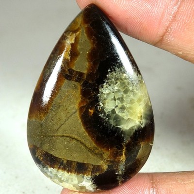 100% Natural Super Crysatal Septarin Pear Cab Loose Gemstone 51x34x07mm 94.15Cts