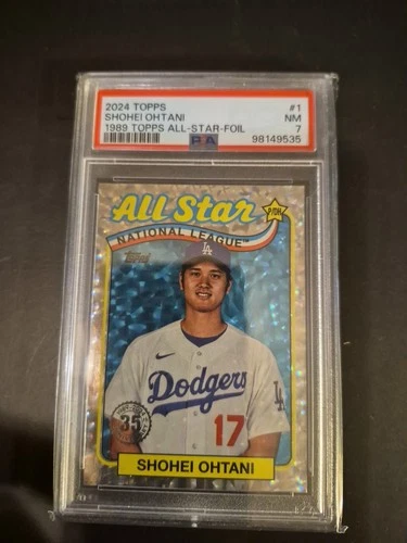 SHOHEI OHTANI #89ASB-1 - DODGERS - 2024 TOPPS 1989 TOPPS ALL-STAR FOIL - PSA 7