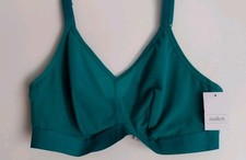 AUDEN SIZE 3 TURQUOISE GREEN UNLINED WIRELESS BACK CLOSE BRALETTE NEW WITH TAGS