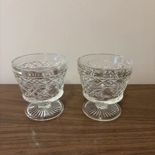 Set Of 2 Hazel Atlas 1950s Big Top Peanut Butter Footed Dessert/Sherbet Glass