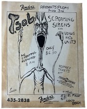 Original TSOL Screaming Sirens Fender?s Ballroom 1984 Jeff Conly Concert Poster