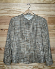Vintage Talbots Made in USA of Italian Fabric Women’s 12 Beige Tan Tweed Jacket