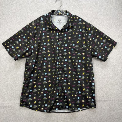 Bucees Shirt Mens XXXL Black Short Sleeve Outer Space UFO Rocket Planet Beaver
