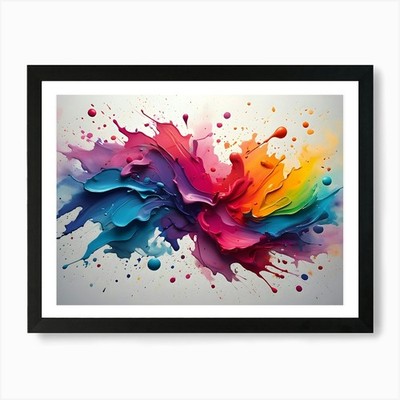 Explosion of Color Paint Splash Kunst gerahmtes Wandbild Poster Leinwanddruck Bild