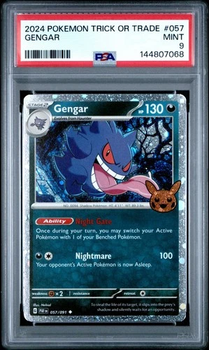 2024 POKEMON TCG TRICK OR TRADE #057 GENGAR PSA 9 Mint Graded