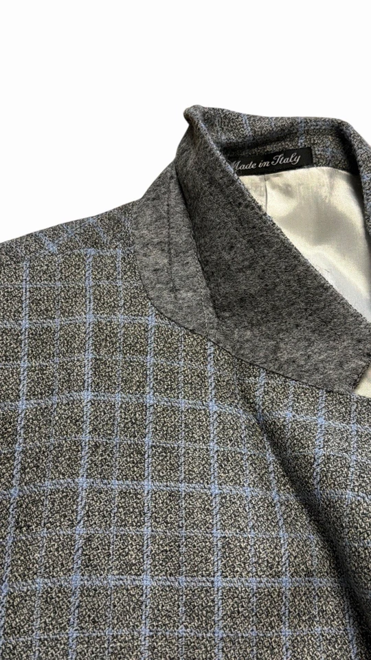 Blazer Vintage Versace Classic V2 Para Hombres 42R Gris Azul Lana Cachemira Italia LEER Foto 3 de 4