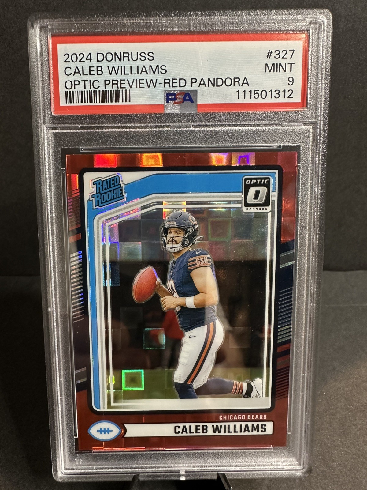 2024 PANINI DONRUSS OPTIC PREVIEW-RED PANDORA #327 CALEB WILLIAMS RC PSA 9