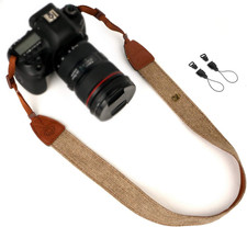 Camera Strap Brown Canvas Neck Shoulder Strap with Quick Release Buckles for DSL