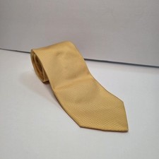 Brooks Brothers 346 Tie Gold Navy Geometric Grid Pure Silk Italy Woven USA Made