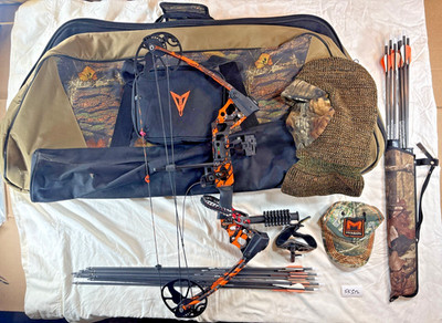 Mission Craze Compound Bow Lot Arrows Bag Quiver Hat Cap 1600063 Tru-Fire 55S12
