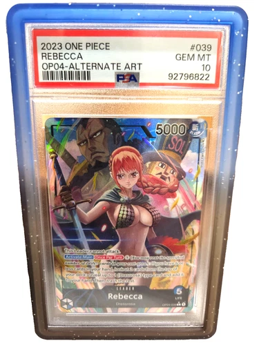One Piece TCG Rebecca Alternate Art Leader OP04-039 English Gem Mint PSA 10