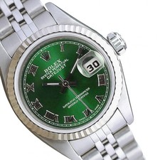 Rolex Datejust Steel Green Roman Numeral Dial...