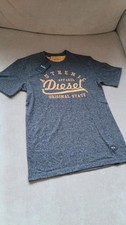 Image of Mens Diesel crew neck T-shirt. Grey yellow Size S New large graphic