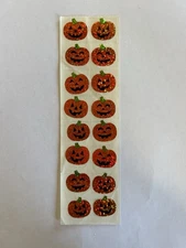 VTG HTF Halloween Hambly Stickers Full Sheet Medium Pumpkins Prismatic Shiny