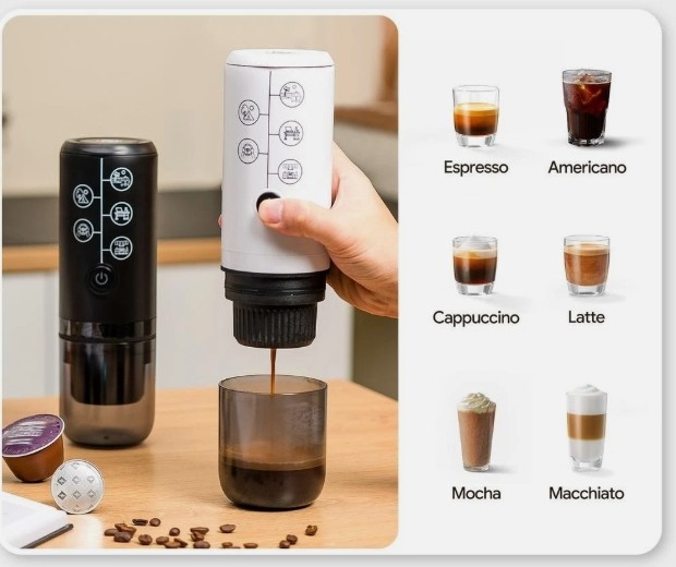 Macchina Caffe Portatile Espresso Compatibile Nespresso Dolce Gusto Macinato