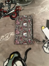 Ed Hardy Wallet Card Holder Leopard Print Skull Flowers Y2K NWT
