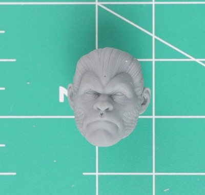 Futuristic Sci-Fi Cyberpunk Ape Head B 6'' (1:12) Custom 3D Resin Print