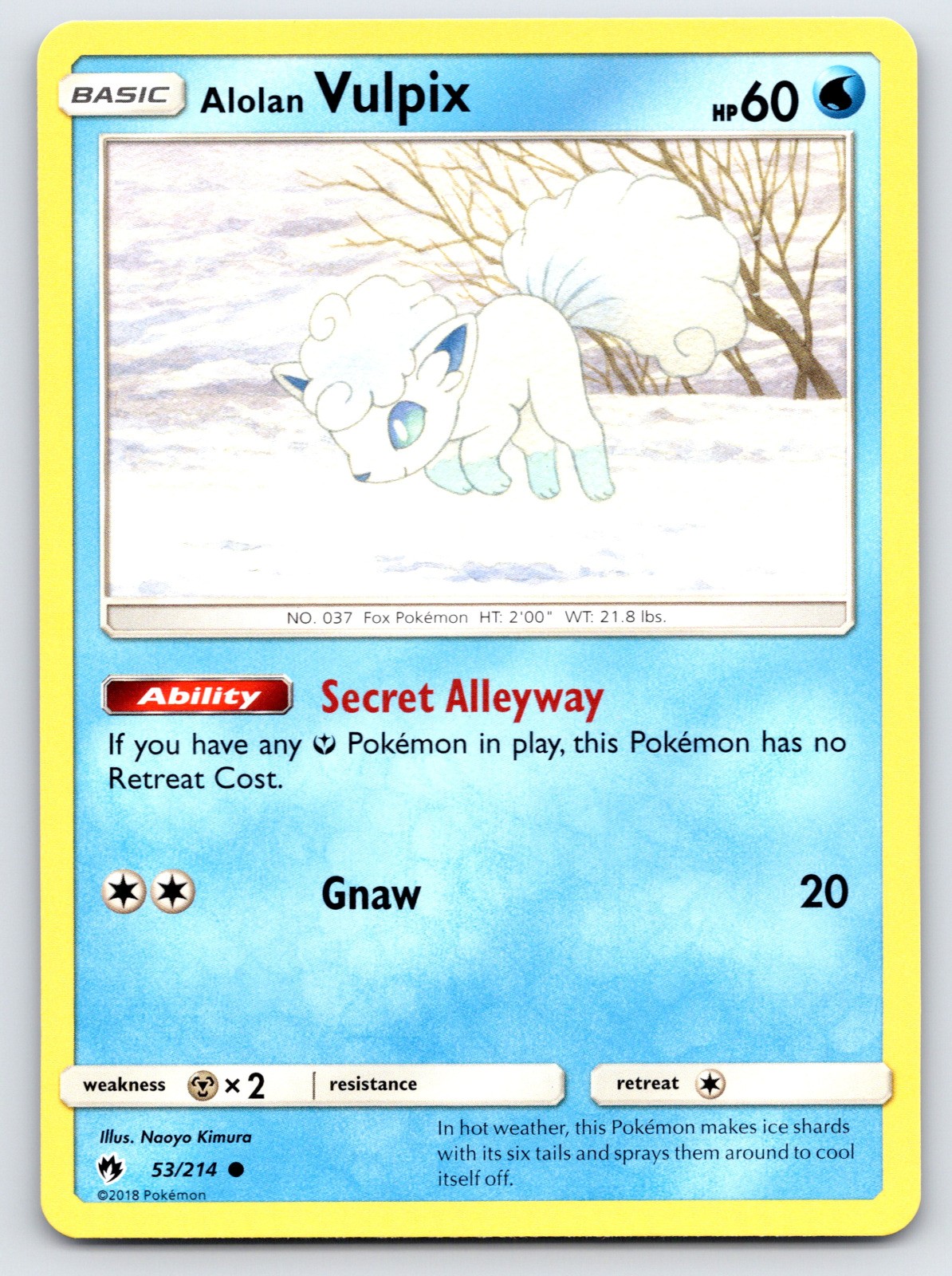 Alolan Vulpix - SM - Lost Thunder 53/214 - LP Condition