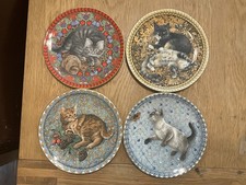 4 Lesley Anne Ivory Cat Plates For Aynsley, Months Of The Year