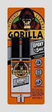Gorilla 2 Part Epoxy, 5 Minute Set, .85 ounce Syringe, Clear, Pack of 3 