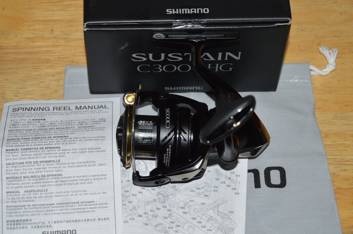 shimano sustain c3000hg spinning reel 6.0:1 mono or braid 8 +1