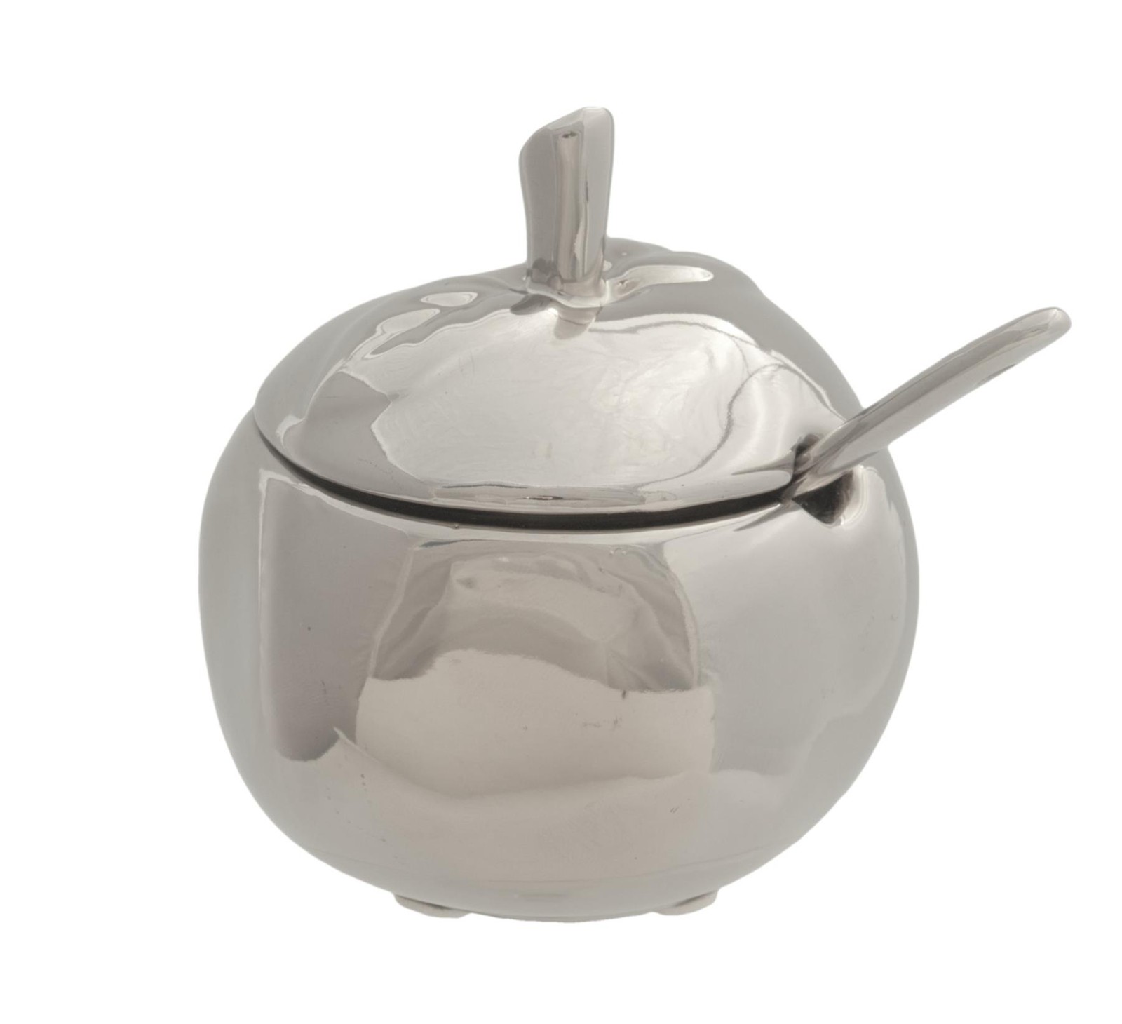 Honey Dish for Rosh Hashanah, Apple Design, Silver, P078P