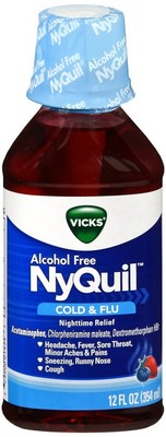 Vicks NyQuil Cold & Flu Liquid Alcohol Free 12 OZ