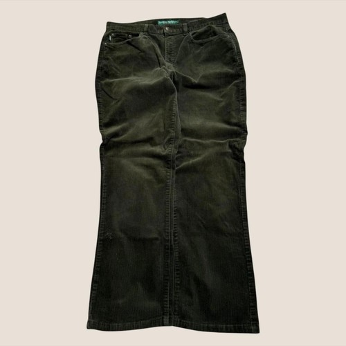 Ralph Lauren cords corduroy pants Women's Green Wide Leg Trousers 32x30