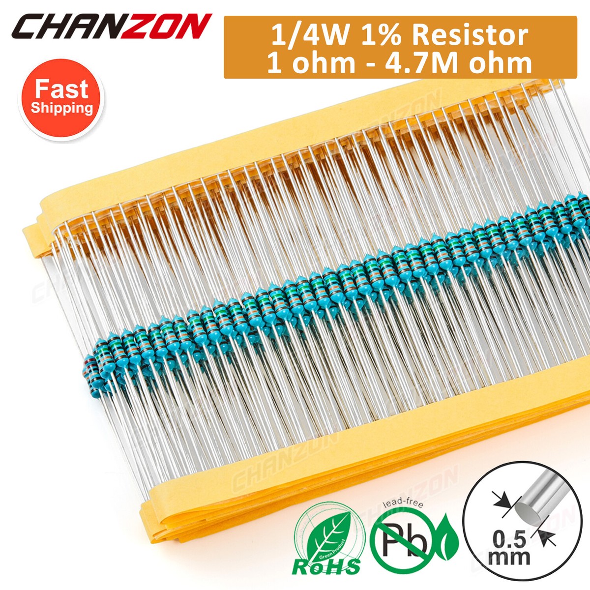 Lot 100 Résistances 1W 1000 Ohm (1kΩ) Film Carbone – Haute Qualité Axial