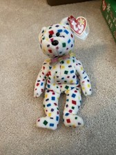 Ty 2K White CONFETTI Beanie Baby Bear Tag Color Year  Other Errors 1999 2000