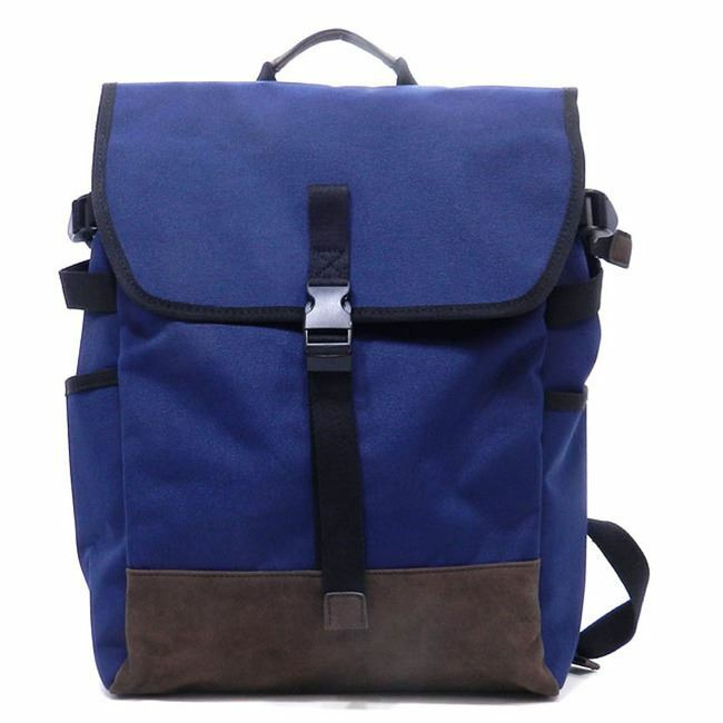 Bag Navy Blue Flap Over I Pad Laptop Form Pockets Belt Blanc
