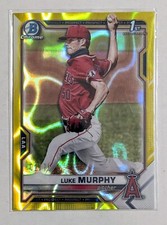 2021 Bowman Chrome Luke Murphy Yellow Lava Refractor /75 #167 Los Angeles Angels