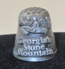 Vintage Pewter Georgia's Stone Mountain Park THIMBLE   1 inch