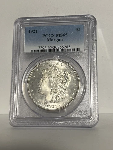 1921 Morgan Silver Dollar, PCGS MS 65