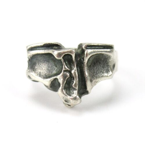 Designer Ring 925 Sterling Silber Meistermarke Totenkopf Skull Brutalist Style - Bild 1 von 4