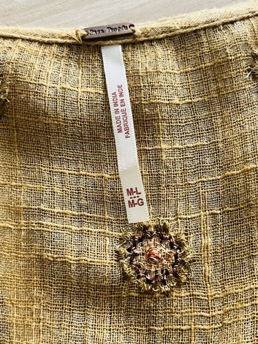 FREE PEOPLE Good Vibes Embroidered Floral Duster Kimono Hippie Boho Medium Large - Picture 6 of 8