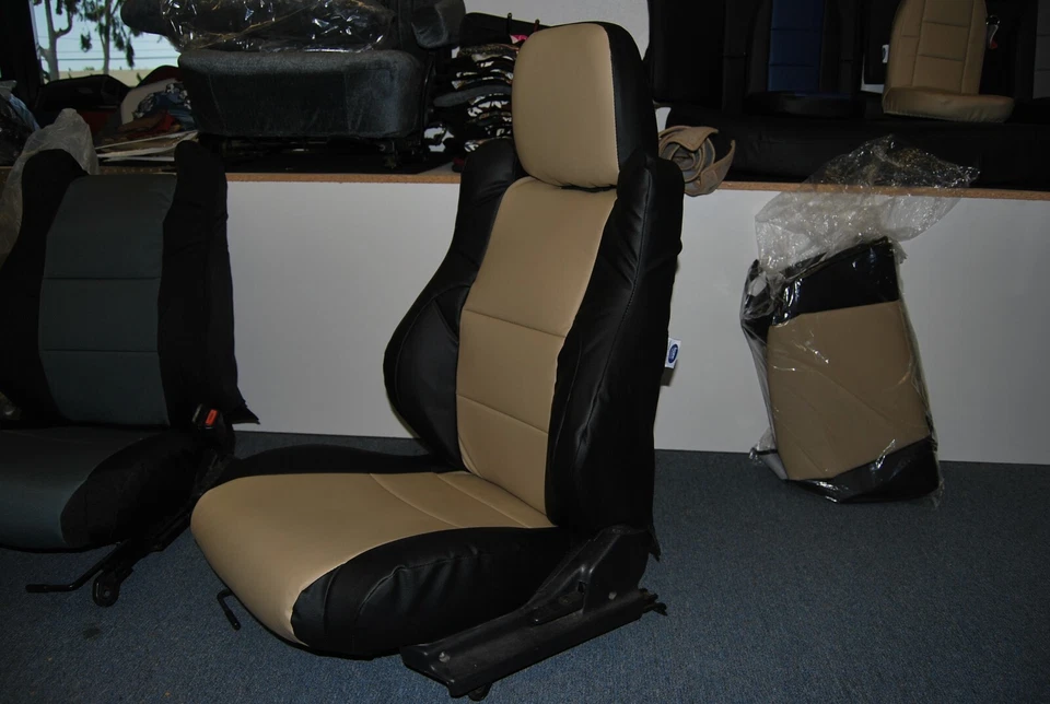 PARA HONDA CRX 1987-1991 IGGEE S. CUERO AJUSTE PERSONALIZADO 2 FUNDAS ASIENTO DELANTERO 13 COLORES Foto 2 de 4