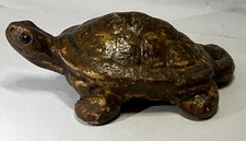 Hand Made Ceramic Tortoise Detailed 5-1/2”L x 2-1/4”T Excellent Used Condition