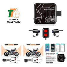 Weatherproof Dual 1080P Motorcycle Dash Cam with App Control and Loop Recording