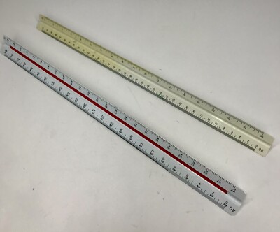 Staedtler Mars 12'' Architect Triangular Scale (987 18-34 98719-34) Lot of 2
