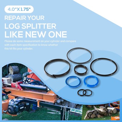 County Line Log Splitter Parts Hydraulic Log Splitter Cylinder Rebuild Seal Kit - 4.0" Bore X 1.75" Rod For Huskee & Other Splitters Cylinder Repair Kit - View #2