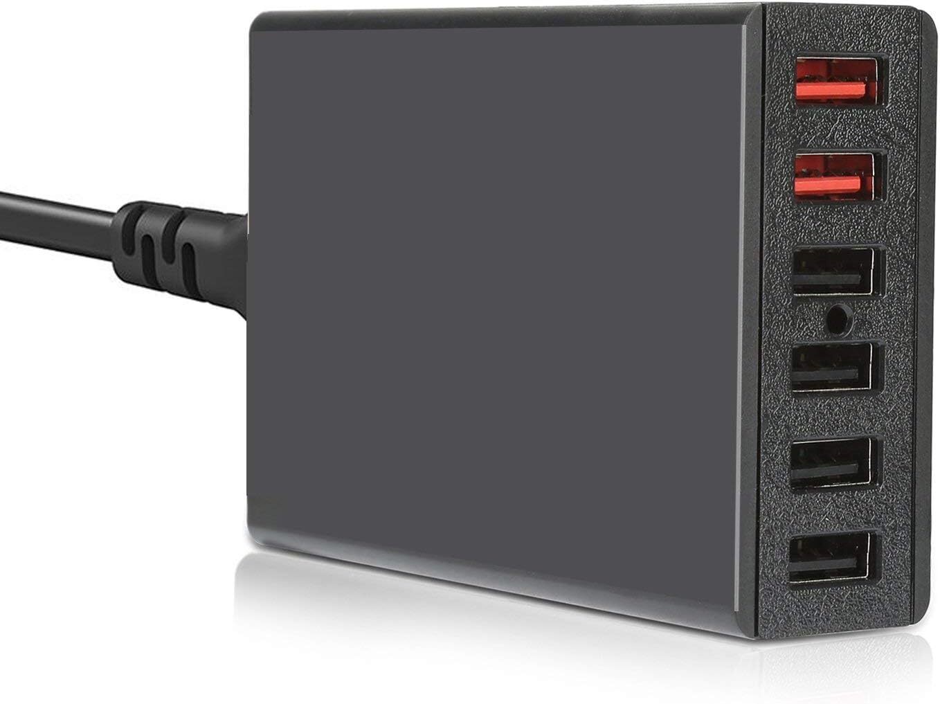 6-Port 60W USB Wall Charger with QC3.0 Fast Charging Travel Adapter