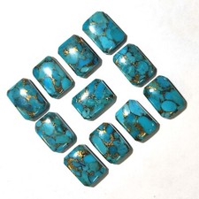 Octagon Arizona Blue Copper Turquoise Loose Cabochon Astrology Gemstone Natural