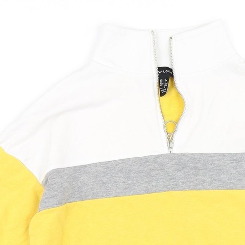 New Look Womens Yellow Cotton Blend Henley Sweatshirt Size 6 - Picture 4 of 12