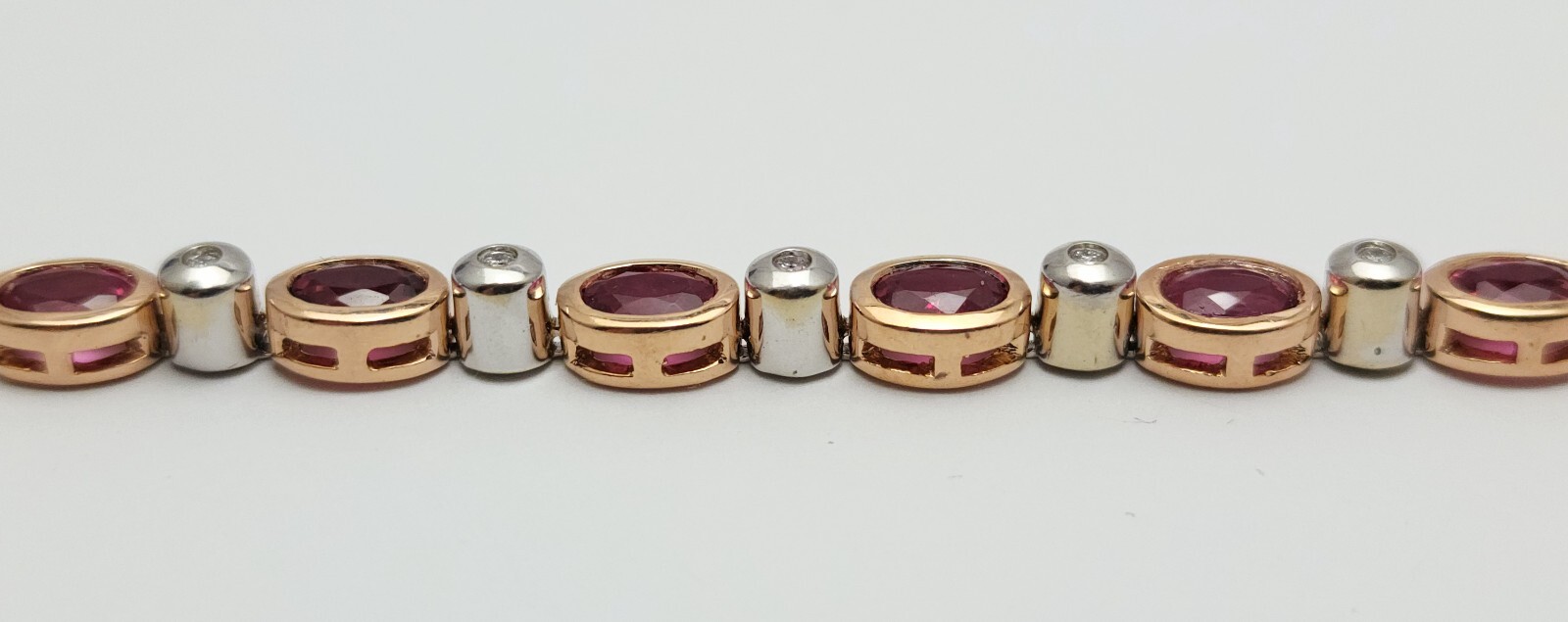 14K Solid Two Tone Multi Color Gold Ruby & Diamon… - image 14