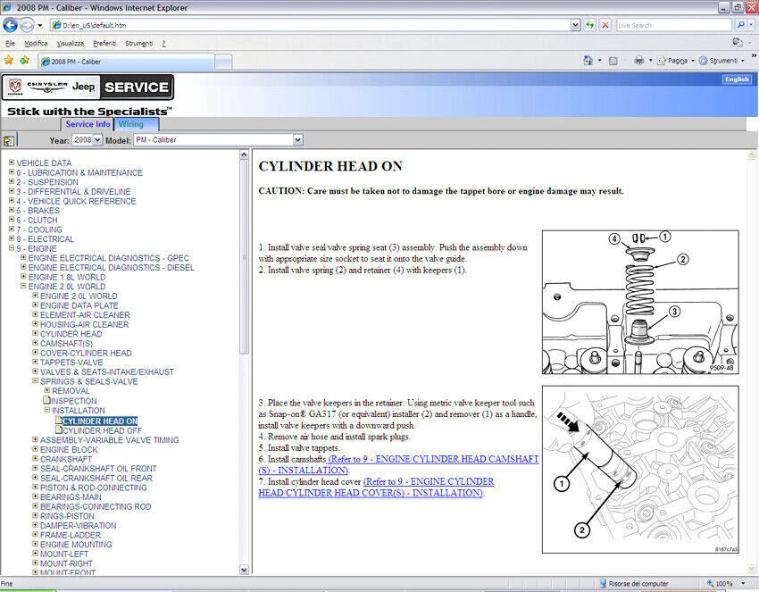Dodge Caliber (PA) 2007-2010 Para Todos Los Sistemas Win/Mac En USB - Imagen 3 de 4