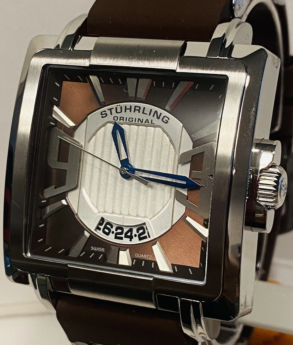 Stuhrling square watch hot sale