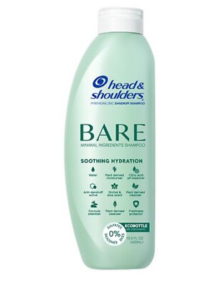 Head & Shoulders BARE Soothing Hydration 9-Ingredient, Dandruff Shampoo EXP 3/25