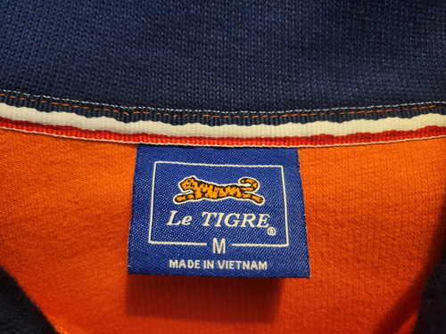 Le Tigre Unisex Orange Long Sleeve Pullover 1/4 zipper Size M 100% Cotton - Picture 8 of 11